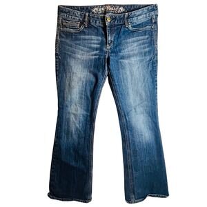Express Stella Regular Fit Low Rise Bootcut Jeans Blue Denim Womens 12S Y2K